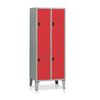 E390GR Locker 4 compartments mm. 690Lx500Dx1800H. Grey-red.