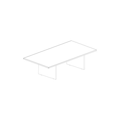 D5414X/MD Rectangular meeting table in melamine with sides. Sizes: 2100Lx1000Dx745H mm.