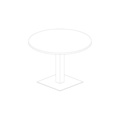 Circular meeting table in melamine. Sizes: diameter 1050Lx745H mm.