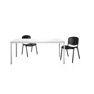 Canteen table mm. 1800Lx800Dx755H. Aluminium/white.