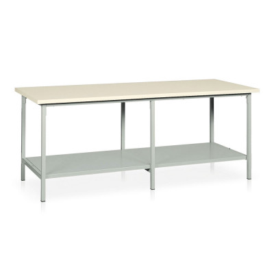 Table with laminate top and undermount mm. 2000Lx800Dx800H. Grey.