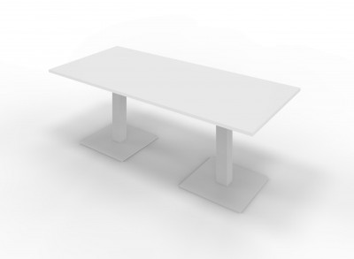 Tavolo mm 2100x1000x745h. Alluminio/Bianco
