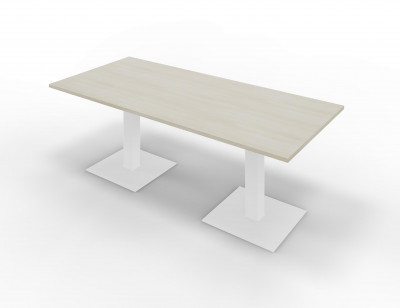Tavolo mm 2100x1000x745h. Bianco/Acero