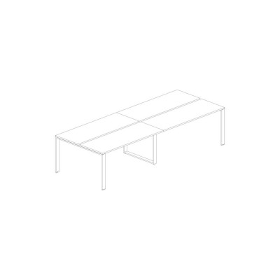 D5470BD Rectangular meeting table U legs with opposing tops. Sizes: mm 2800Lx1240Dx745H.