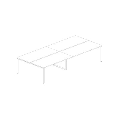 D5471BD Rectangular meeting table U legs with opposing tops. Sizes: mm 3200Lx1640Dx745H.