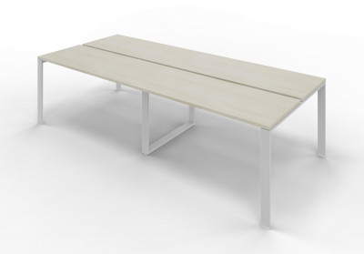 Rectangular meeting table U legs with opposing tops. Sizes: mm 3200Lx1640Dx745H.