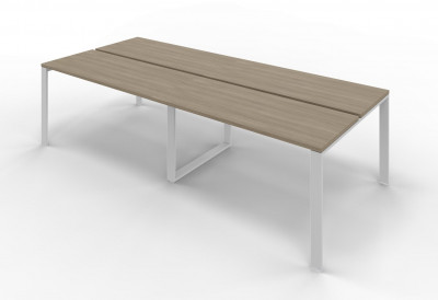 Rectangular meeting table U legs with opposing tops. Sizes: mm 3200Lx1640Dx745H.