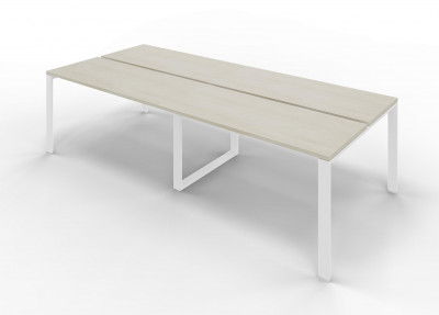 Rectangular meeting table U legs with opposing tops. Sizes: mm 3200Lx1640Dx745H.