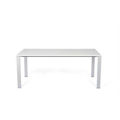 Tavolo mm 800x800x740h. Alluminio/Bianco