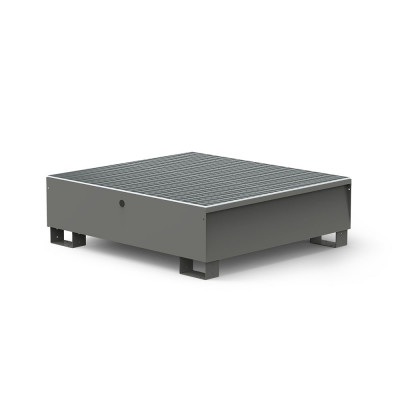 Vasca in lamiera per 4 fusti. Grigio
