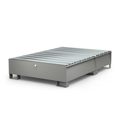 Vasca in lamiera per 6 fusti. Grigio