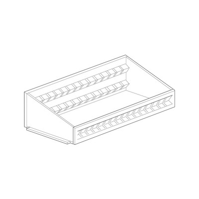 Galvanized trapezoidal tray. Sizes: mm 800Lx300Dx100/200H.
